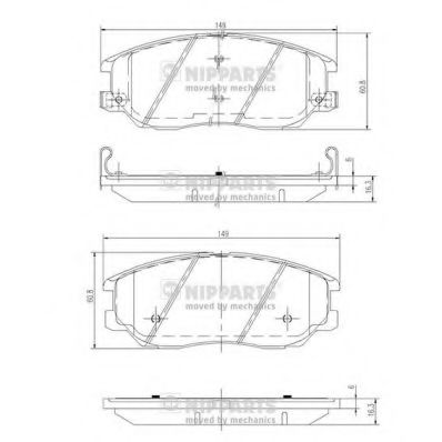 Комплект тормозных колодок, дисковый тормоз NIPPARTS J3600327