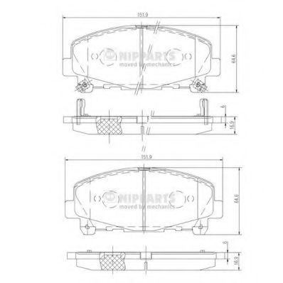 Комплект тормозных колодок, дисковый тормоз NIPPARTS N3604069