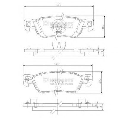 Комплект тормозных колодок, дисковый тормоз NIPPARTS J3619000