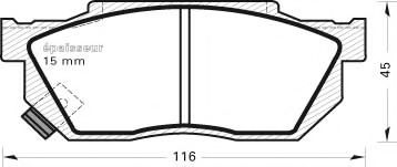 Комплект тормозных колодок, дисковый тормоз MGA 252
