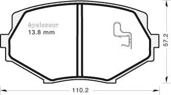 Комплект тормозных колодок, дисковый тормоз MGA 597
