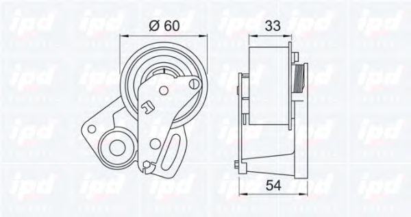 Натяжной ролик, ремень ГРМ IPD 101002