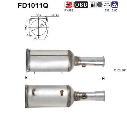 Сажевый / частичный фильтр, система выхлопа ОГ AS FD1011Q