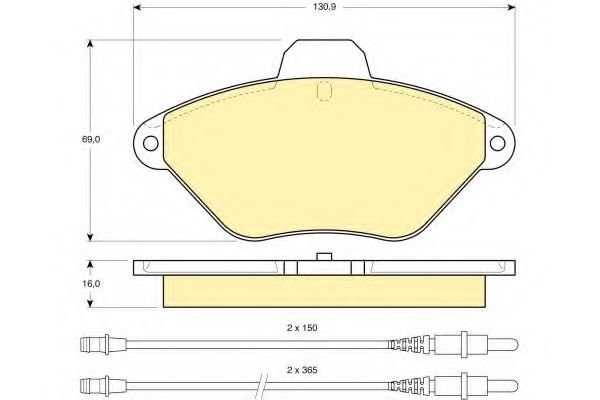 Комплект тормозных колодок, дисковый тормоз GIRLING 6111023