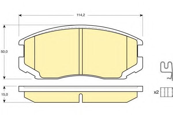 Комплект тормозных колодок, дисковый тормоз GIRLING 6132149