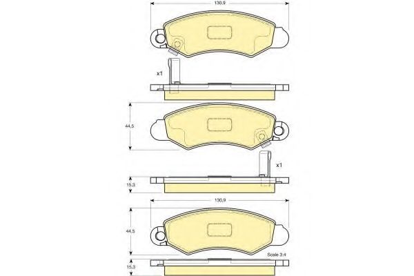 Комплект тормозных колодок, дисковый тормоз GIRLING 6132154