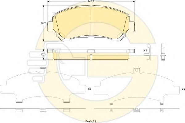 Комплект тормозных колодок, дисковый тормоз GIRLING 6135219