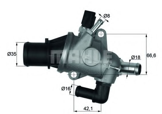 Термостат, охлаждающая жидкость MAHLE ORIGINAL TI 163 88