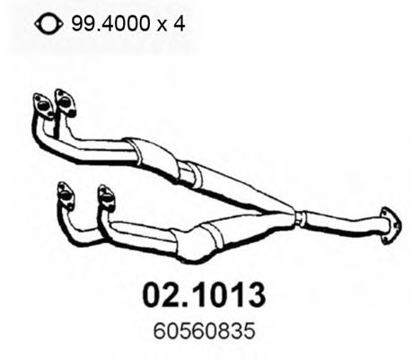 Труба выхлопного газа ASSO 02.1013
