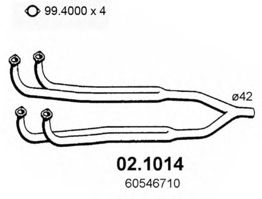 Труба выхлопного газа ASSO 02.1014