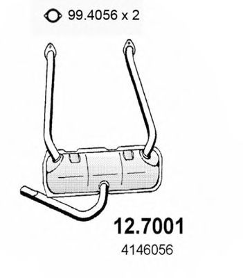 Глушитель выхлопных газов конечный ASSO 127001