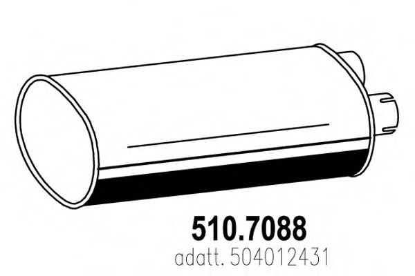 Средний / конечный глушитель ОГ ASSO 510.7088