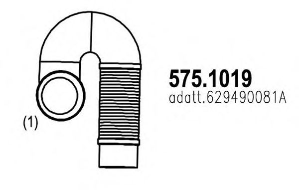 Труба выхлопного газа ASSO 575.1019