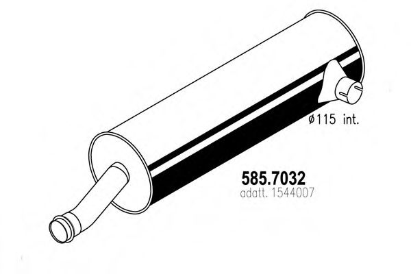 Средний / конечный глушитель ОГ ASSO 585.7032