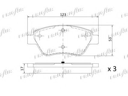 Комплект тормозных колодок, дисковый тормоз FRIGAIR 23706