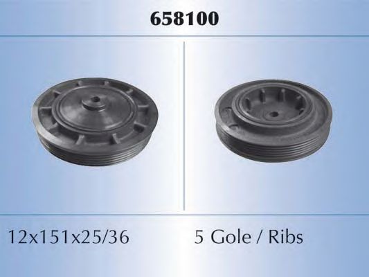 Ременный шкив, коленчатый вал MALÒ 658100