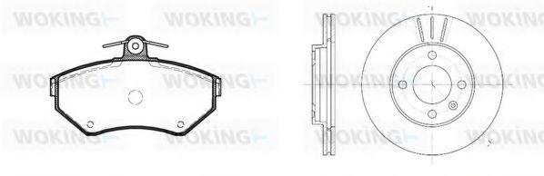 Комплект тормозов, дисковый тормозной механизм WOKING 87313.04