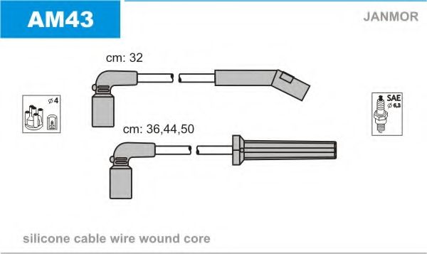 Комплект проводов зажигания JANMOR AM43