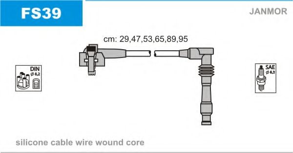 Комплект проводов зажигания JANMOR FS39