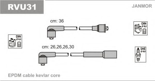 Комплект проводов зажигания JANMOR RVU31