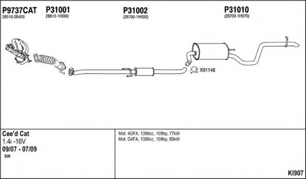 Система выпуска ОГ FENNO KI907