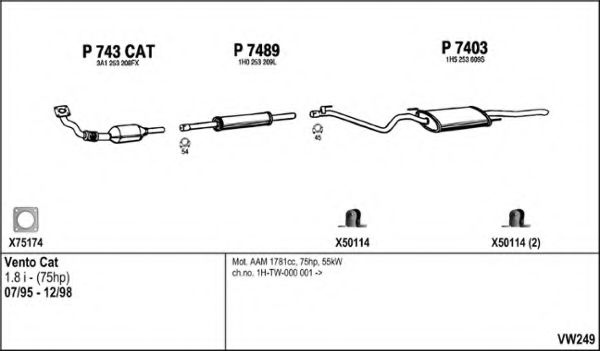 Система выпуска ОГ FENNO VW249