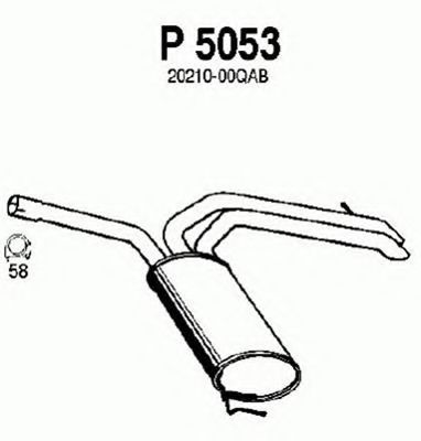 Глушитель выхлопных газов конечный FENNO P5053