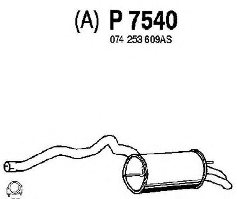 Глушитель выхлопных газов конечный FENNO 7540