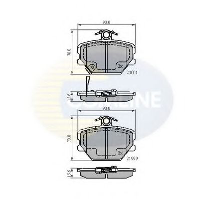 Комплект тормозных колодок, дисковый тормоз COMLINE CBP31019