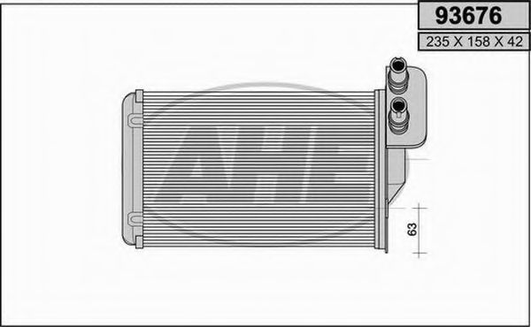 Теплообменник, отопление салона AHE 93676