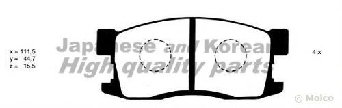 Комплект тормозных колодок, дисковый тормоз ASHUKI H030-01