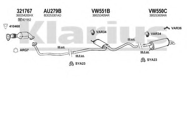 Система выпуска ОГ KLARIUS 931028U