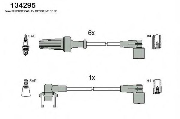 Комплект проводов зажигания HITACHI 134295