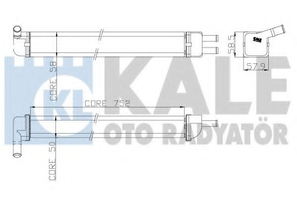 Теплообменник, отопление салона KALE OTO RADYATÖR 109700