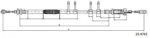 Трос, стояночная тормозная система CABOR 10.4743