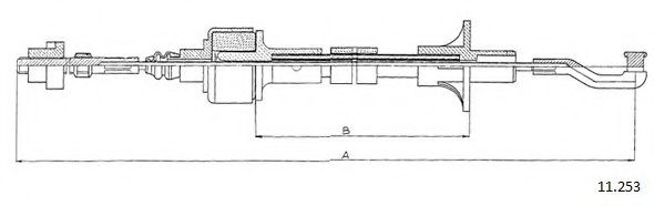 Трос, управление сцеплением CABOR 11.253