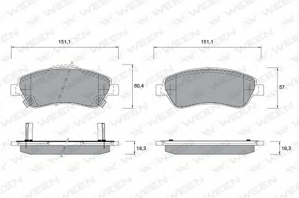 Комплект тормозных колодок, дисковый тормоз WEEN 151-2586