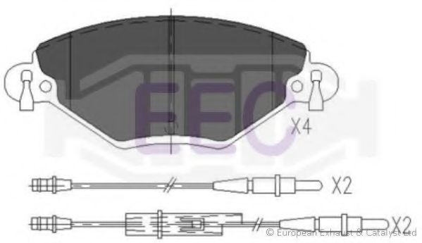 Комплект тормозных колодок, дисковый тормоз EEC BRP1259