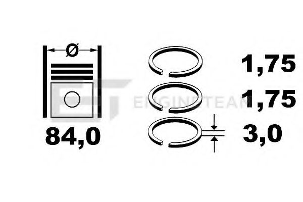 Комплект поршневых колец ET ENGINETEAM R1003500