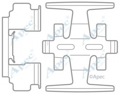 Комплектующие, тормозные колодки APEC braking KIT1017