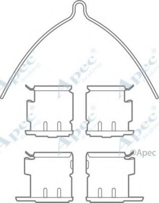 Комплектующие, тормозные колодки APEC braking KIT1006