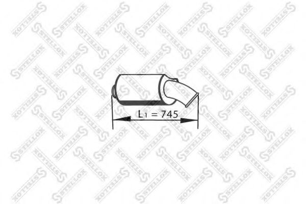 Средний / конечный глушитель ОГ STELLOX 82-03576-SX