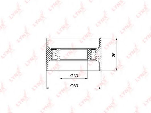 Натяжной ролик, ремень ГРМ LYNXauto PB-1315