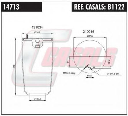 Кожух пневматической рессоры CASALS B1122