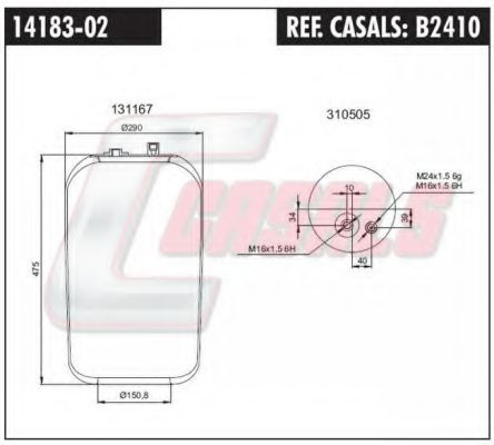 Кожух пневматической рессоры CASALS B2410