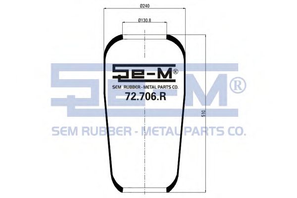 Кожух пневматической рессоры SEM LASTIK 72.706.R