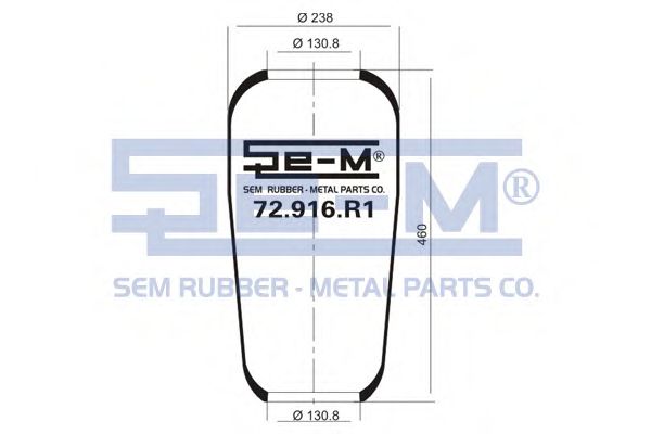 Кожух пневматической рессоры SEM LASTIK 72.916.R1