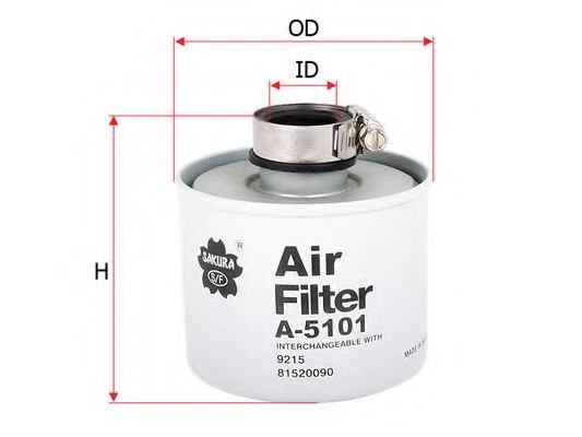 Воздушный фильтр SAKURA  Automotive A5101