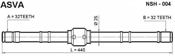 Приводной вал ASVA NSH-004