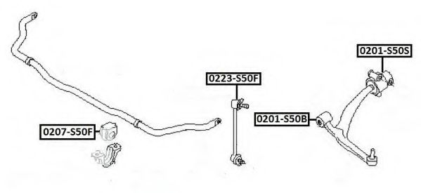 Тяга / стойка, стабилизатор ASVA 0223-S50F